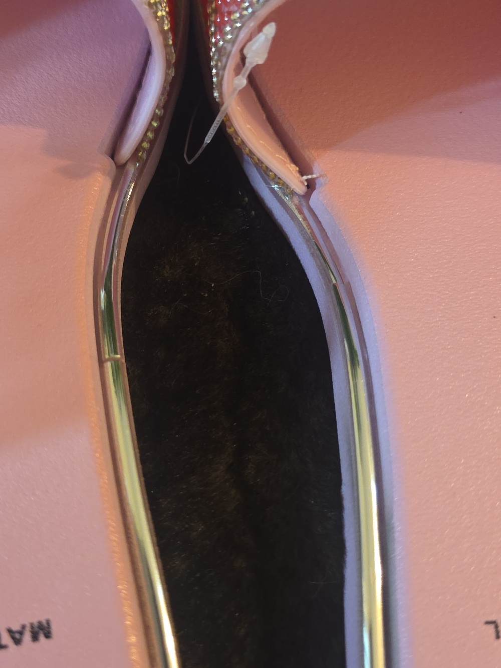Material Girl Pink & Silver Rhinestone Slide Sandals - Picture 9 of 9